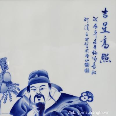 Tranh men chàm vẽ tay tích Phúc Lọc Thọ